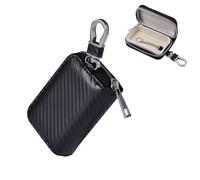 Humkopnl Faraday Pouch | Small & Delicate Key Zipper Bag | Car RFID Key Pouch | Signal Blocking Anti Hacking Case Blocker | Protects Key Fob & Key Fob Leather Bag