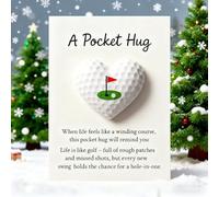 Humkopnl Heart Stone Card | Golf Sports Theme Keepsake,Heart Shaped Stone | for Christmas Valentines Birthday Thanksgiving Mothers Day Women Kids Friends Teens Daughters