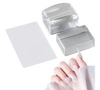 Humkopnl Nail Stamp - Silicone Clear Manicure Tools,Square Nail Design Stamp Tool with Cover | for Home Travel Party Holiday Practice Photoshoot Daily Date Birthday Artists Beginners Girls Women