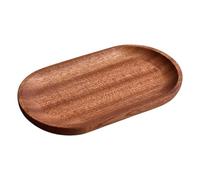 Humkopnl Solid Wood Plates,Oval Wooden Serving Platter | Warm Texture Oval Wood Platter for Work Area, Restaurant, Home, and Coffee Shop