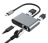 Humkopnl Usb C Ethernet Adapter - Gigabit Smart USB C Hub Ethernet,Computer Accessories & Peripherals For Meeting Room Home Theater Classroom Travel Offices