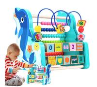 Humkopnl Wooden Bead Maze, Dolphin Design Board Game Activity, Baby Roller Coaster, for 3 Years Old + Kids Toddler Baby Classroom Travel Preschool Birthday Christmas