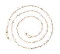 humlbird Eyeglass Chain for Women Stylish Mask Lanyard Natural Crystal Mask Chain Eye Glasses Holder Strap, White, S