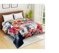 Humlin Super Soft 6.0 KG Blanket 2 Ply Heavy Thick & Warm Bed Blanket King Size Flower (Design 2)