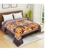 Humlin Super Soft 6.0 KG Blanket 2 Ply Heavy Thick & Warm Bed Blanket King Size Flower (Design 5)