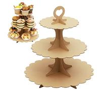 Humlindo 2 Pack Cupcake Stand Tower, Cupcake Tower, Kraft Cupcake Tier Stand, Cup Cake Stand Cardboard Dessert Cupcake Stand Holder for Parties, Tiered Cupcake Stand (Brown Paper)