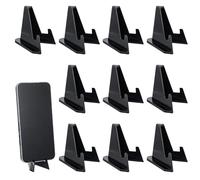 Hummcqit 10 Packs 2.2 Inch Acrylic Card Display Stand, Black Easel Stand for Trading Cards Baseball Cards Challenge Coin Photo, Mini Picture Holder for Collectibles