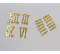 Hummcqit 2 Sets of Gold Mirrored Self-Adhesive Acrylic Numbers and Dashes for Wall Clock - DIY Clock Numerals Kit (Gold Mirror,7CM)