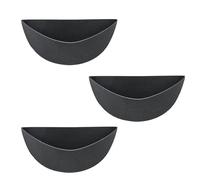 Hummcqit 3PCS Half Round Planter Liners Fabric Plant Liners Half Circle Flower Basket Liner Replacement Felt Liner Coconut Liners Alternative for Wall Hanging Basket Planter (Black,Medium)