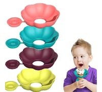 Hummcqit 4PCS Ice Cream Stand Silicone Popsicle Stand Leakproof Ice Cream Stand Ice Lolly Holder Drip Catcher Ice Cream Pop Holder for Pool Party Home Gadget (4pcs)