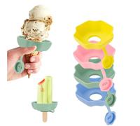 Hummcqit 4PCS Ice Cream Stand Silicone Popsicle Stand Leakproof Ice Cream Stand Ice Lolly Holder Drip Catcher Ice Cream Pop Holder for Pool Party Home Gadget (4pcs)