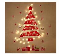 Hummcqit 90cm/3ft Tall Christmas Lit Twig Wall Tree 40 Warm White Led Lights Battery Operated Hanging Xmas Wall Decoration Wooden Rope Ladder Bedroom Living Room