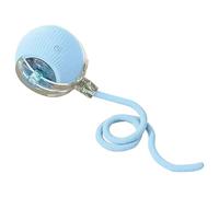 Hummcqit Cat Ball Toy, 360°Smart Moving Interactive Cat Toy Ball, Self Rolling Dog Toys with Tail, Pet Toys for Indoor Kitten/Puppy (Blue,No Wake-up Mode)