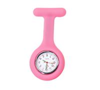 Hummcqit Fob Watches for Nurses, Nurse Watch Brooch, Silicone with Pin/Clip, Glow in Dark, Health Care Medical Fob Watch Carabiner, Silicone Nurse Fob Watch, Women's Pocket & Fob Watches (Pink,1)