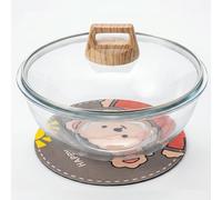 Hummcqit Glass Sourdough Mixing Bowls with Lids, 2-Pack Large Capacity Clear Bowls, 4.76 Quart for Bread Making, Perfect for Mixing, Proofing, Storing Dough