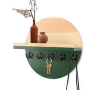 Hummcqit Wooden Key Holder Wall Mount with Shelf and 6 Key Hooks, Rustic Mail Organiser and Letter Rack for Entryway Hallway Kitchen Living Room Farmhouse Decor