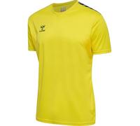 hummel Authentic PL Jersey S/S Sports T-Shirt Men's Short Sleeve - Sports Shirt Men - Jersey - Regular Fit - Made of 100% Recycled Polyester - Breathable and Quick-Drying Blazing Yellow