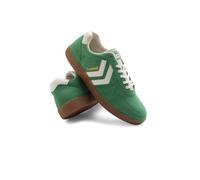 hummel Classic Verve Men's Casual Suede Trainers Lightweight with Improved Comfort Padded Insole and Non-Slip, Green/White, 11 UK