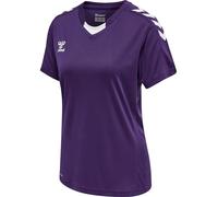 hummel Core XK Poly Jersey Women's Short-Sleeved T-Shirt for Sports, Gym, Fitness, 100% Polyester, Sports Collar with Front Insert, Breathable and Quick-Drying