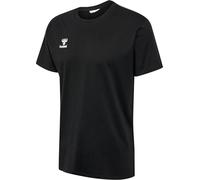 hummel GO 2.0 Men's Short-Sleeved Sports Shirt, Training Shirt for Fitness, Sports and Leisure, Made from 100% Organic Cotton, Comfortable Fit, Stretch Jersey Fabric and Crew Neck Black