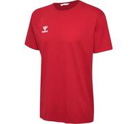 hummel GO 2.0 Men's Short-Sleeved Sports Shirt, Training Shirt for Fitness, Sports and Leisure, Made from 100% Organic Cotton, Comfortable Fit, Stretch Jersey Fabric and Crew Neck True Red