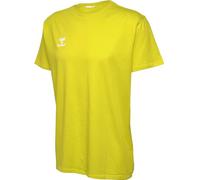 hummel GO 2.0 Men's Short-Sleeved Sports Shirt, Training Shirt for Fitness, Sports and Leisure, Made from 100% Organic Cotton, Comfortable Fit, Stretch Jersey Fabric and Crew Neck Blazing Yellow