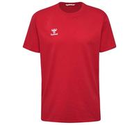 hummel GO 2.0 Men's Short-Sleeved Sports Shirt, Training Shirt for Fitness, Sports and Leisure, Made from 100% Organic Cotton, Comfortable Fit, Stretch Jersey Fabric and Crew Neck True Red