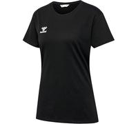 hummel GO 2.0 T-Shirt S/S Women's Short Sleeve Sports Shirt for Sports, Fitness and Leisure - Basic Shirt Made of 100% Organic Cotton - Stretchy Material - Crew Neck Black