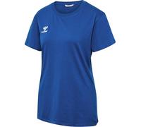 hummel GO 2.0 T-Shirt S/S Women's Short Sleeve Sports Shirt for Sports, Fitness and Leisure - Basic Shirt Made of 100% Organic Cotton - Stretchy Material - Crew Neck True Blue