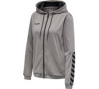 hummel Hmlauthentic Women's Poly Zip Hoodie Grey Melange