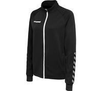 hummel Hmlauthentic Women's Poly Zip Jacket, Black/White, L