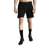 hummel Kuro Solid Regular fit Polyester Shorts for Men with Zipper Pockets Comfortable Breathable Fabric Stretchable for Everyday Use Ideal for Yoga Training Gym Running or Performance, BLACK, XL