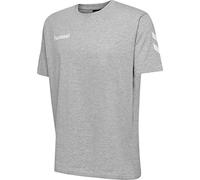 hummel Men HMLGO COTTON S/S T-shirt - Grey Melange, Large