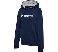 hummel Mover Women's Hoodie with Hood, Hooded Pullover, Sweatshirt Made of 70% Cotton, with Jersey-Lined Hood and Practical Front Pocket, Regular Fit Navy