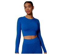 Hummel Mt Leo Cropped Seamless Long Sleeve T-shirt Blue L Woman