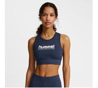 Hummel Pulse Logo Light Support Bra Medium Women - Blue, Perfect for Running and Training with Gentle Support