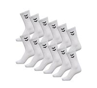 Hummel Reflector Foundation Socks Set of 3 in Grey, Red or Blue - 3 Pack Socks - Socks with Support for the Arch - Sports Socks for Leisure and Sports, White (9001), 41-45 EU