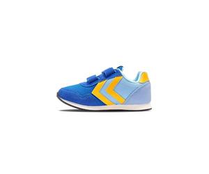 hummel Reflex Double Multi JR Trainers Children Unisex - Lightweight Trainers Boys and Girls - Comfortable and Practical Children's Shoes with Fastening and Elastic Lace, Lapis Blue, 3.5 UK