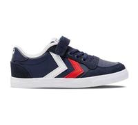 hummel Slimmer Stadil Leather Low Jr Sneaker, Peacoat, 2 UK