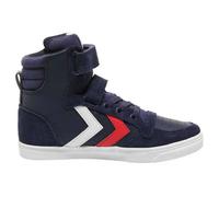 Hummel Unisex Kid's Slimmer Stadil Leather High Jr Hi-Top Trainers, Blue Peacoat, 5 UK Child