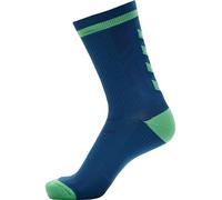 hummel Unisex ELITE INDOOR SOCK LOW PA Sock, Green Ash/Blue Coral, 43-45