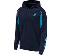 hummel Unisex Hmlaction Cotton Hoodie Sweatshirt, Black Iris/Atomic Blue, S EU