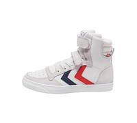 Hummel Unisex Kid's Slimmer Stadil Leather High Jr Hi-Top Trainers, White, 1.5 UK Child