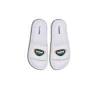 hummel Unisex Pool Slide BadgeSlide Sandal, White Green, 10.5 UK