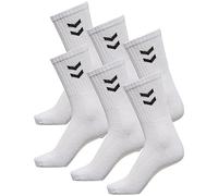 hummel Unisex Sports Socks Pack of 6 I 41-45, White (9001), 41-45