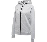 hummel Women's Hmlmove Grid Cot. Zip Hoodie for Women, Hooded Sweatshirt, Grey Melange, XS EU