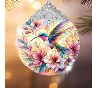 Humming bird Christmas Ornament, Bird Stained Ornaments, Sun Catchers for Windows, Crystal with Iron Rings Bird Ornament, Colorful with Exquisite Box, for Holiday Home Christmas Ornaments