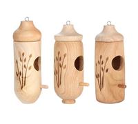 Humming Bird Houses 3X Garden Wooden Hatching Cave for Hummingbird