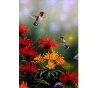Humming Bird on Bee Balm 300 Piece Wood Puzzle For Adults Jigsaw Puzzles Educational Challenge DIY Game Home Wall Art Decoration