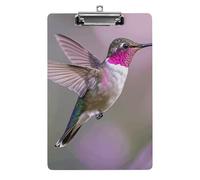 Humming Birds Clipboard 8.5×12.5 Inch Acrylic Clip Board with Metal Clip A4 Letter Size Decorative Clipboard Cute Hanging Clipboards for Office, Teacher, Nurse, Doctor,